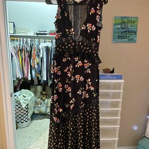 Black floral maxi dress